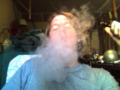 smoking in the garage