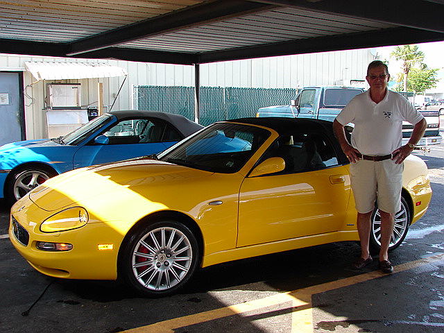 my step grandpa and his ugly yellow mas